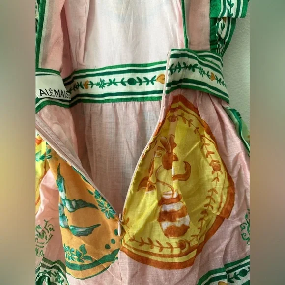 ALEMAIS PORCELAIN FRILL MIDI DRESS - Picture 11 of 12